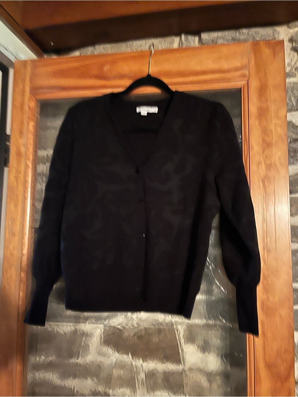 Chico's Black V-Neck Button Front Cardigan